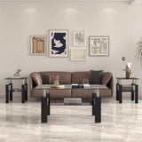 Vicco Coffee Table for Living Room, Center Table Sofa Table with Black Metal Legs