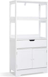 VICCO Tall Bathroom Storage Cabinet with 2 Open Shelves Wooden Freestanding Cabinet with 1 Drawer and 2 Doors