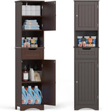 VICCO Tall Bathroom Storage Cabinet, Narrow Linen Tower Freestanding Adjustable Shelves