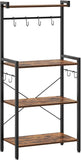 VICCO Bakers Rack for Kitchen with Storage, 4 Tier Microwave Stand, Multifunctional Baker's Rack with 8 Hooks