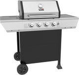 Vicco 4-Burner Propane Gas Grill with Stainless Steel Upper Lid, 34,000 BTUs Output Outdoor Grill with