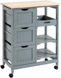 VICCO Rolling Kitchen Island Cart, Bar Serving Cart Compact Trolley on Wheels with Wood Top