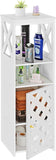 VICCO Bathroom Storage Cabinet, White Bathroom Floor Cabinet Freestanding Organizer with Door and Open Shelf