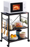 VICCO Microwave Cart 23.7'' for Small Space  3-Tier Coffee Cart Rolling kitchen