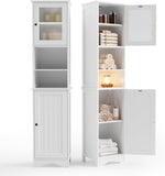 VICCO Bathroom Storage Cabinet with Adjustable Shelves Narrow Tall Linen Tower with Open Shelves