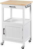 vVICCO Rolling Kitchen Island with Single Door Cabinet, Kitchen Cart with Drawer on Swivel Wheels