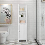 VICCO Bathroom Floor Cabinet, Wooden Tall Freestanding Cabinet with 3 Tier Shelves and Door Organizer