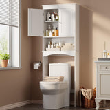 VICCO Toilet Storage Cabinet with Adjustable Shelf and Double Doors, Bathroom Space Saver Organizer