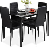 VICCO Products 3-Piece Glass Dining Set Modern Kitchen Table Furniture for Dining Room