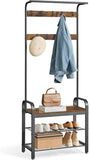 Vicco Coat Rack, Hall Tree with Shoe Bench for Entryway, Entryway Bench with Coat Rack