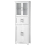 Vicco Bathroom Cabinet Tall, Storage Cabinet, Floor White Wooden Kitchen Cupboard