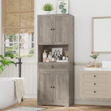 VICCO Tall Bathroom Storage Cabinets, Modern Linen Storage Cabinet with 4 Doors & Shelves & Drawer