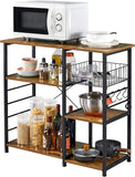 VICCO Kitchen Island, 3-Tier Industrial Microwave Stand Cart Shelf, Freestanding Utility Storage Rack