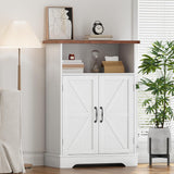 VICCO Floor Bathroom Storage, Farmhouse Bathroom Cabinet with Barn Door and Adjustable Shelf