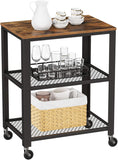 VICCO Kitchen Shelf on Wheels, Serving Cart with 3 Shelves, Kitchen Cart, Microwave