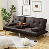 Vicco Convertible Sofa Bed Adjustable Couch Sleeper Modern Faux Leather