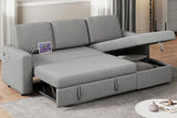 VICCO Sectional Sofa L-Shaped Sofa Couch Bed w/Chaise & USB, Reversible Couch Sleeper w/Pull Out Bed & Storage Space,