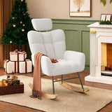 VICCO Chair Teddy Upholstered Glider Rocker with High Backrest Accent Chair with Comfy