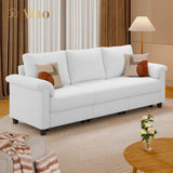 Vicco Sofa with Pull-out Basket for Living Room Apartment Office Bedroom White