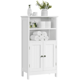 VICCO 5-Tier Wooden Bathroom Floor Cabinet with Adjustable Shelf, White