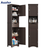 VICCO Bathroom Storage Cabinet, Modern Narrow Linen Tower with Sturdy Door and Drawer, Adjustable Shelf, Brown