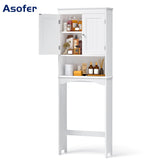 Vicco Over the Toilet Storage Cabinet, Adjustable Sturdy Shelf and 2 Wood Doors