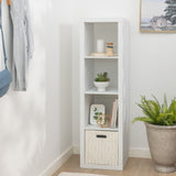 4-Cube Vertical Storage Organizer, White Texture