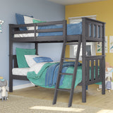 Vicco Twin Over Twin Bunk Bed, Gray Finish