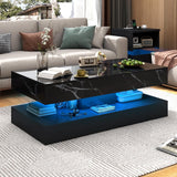 Vicco Coffee Table with 2 Storage Drawers, Modern High Gloss Coffee Table