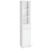 VICCO Bathroom Tall Storage Cabinet Freestanding Linen Tower w/ Open Shelves & Drawer