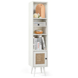 VICCO Storage Cabinet Freestanding Slim Organizer Wood Display Rack Living Room White