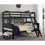 Vicco Living Brady Traditional Wood Twin over Full Bunk Bed in Black