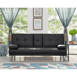 Vicco Sofa with Armrest and Cupholders Black