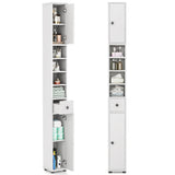 VICCO Tall Slim Bathroom Storage Cabinet Linen Tower w/ Drawer & Adjustable Shelves