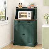 VICCO Microwave Cabinet with Storage and Drawers, Microwave Cabinet with Storage for Kitchen, Dining Room, Green