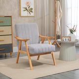 Vicco Modern Accent Chair with Wood Legs, Light Gray