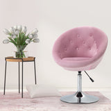 Vicco Modern Makeup Vanity Chair Round Tufted Swivel Accent Chair with Chrome Frame