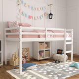 Vicco Campbell Wood Twin Junior Loft Bunk Bed, White