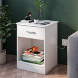 Vicco 2 Tier Nightstand with Drawer, End Table Sofa Side Table for Bedroom Living Room, White