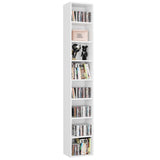 Vicco Tier Media Tower CD DVD Media Storage Unit with 4 Adjustable and 3 Fixed Shelves for Living Room Bedroom, White