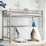 Vicco Twin Size Loft Bed Frame with 2 Ladders, Heavy Duty Junior Metal Loft Beds