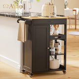 VICCO Kitchen Cart on Wheels for Kitchen, Dining Room - Black