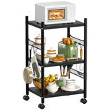 VICCO Kitchen Microwave Cart, 3-Tier Kitchen Metal Utility Storage Rack Cart Rolling Bakers Rack