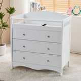 Vicco 3-Drawer Changing Table, Wood Infant Diaper Changing Station with Drawers