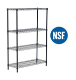 Vicco 4-Tire Heavy Duty Storage Rack, Adjustable NSF Wire Shelving Unit Garage Kitchen Black