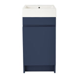 Vicco Bathroom Vanity Cabinet with Cultured Marble Sink, Deep Cobalt