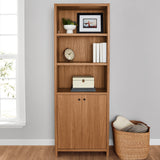 Vicco 5 Shelf Bookcase with Doors, Walnut Finish