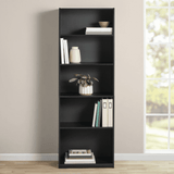 Vicco 5-Shelf Bookcase with Adjustable Shelves, True Black Oak