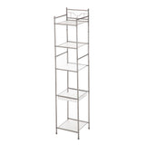 Vicco 5-Shelf Steel Storage Shelf Unit, Satin Nickel Finish, Holds up to 50 lb Capacity