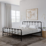 Vicco Farmhouse Metal Bed, King Black